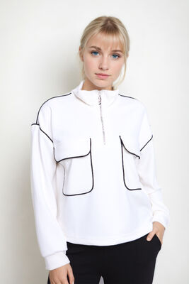 Kapak Cepli Fermuarlı Sweat - Thumbnail (2)