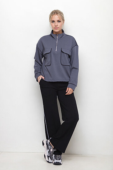 Kapak Cepli Fermuarlı Sweat - 8