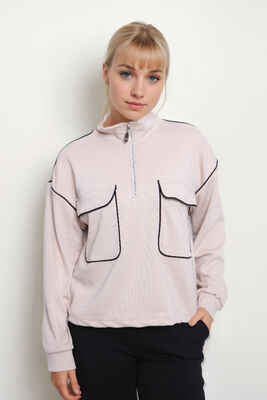 Kapak Cepli Fermuarlı Sweat - Thumbnail (11)