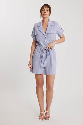 Kapak Cepli Kısa Kol Safari Tulum - Thumbnail (2)