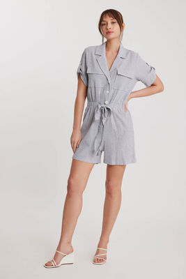 Kapak Cepli Kısa Kol Safari Tulum - Thumbnail (8)