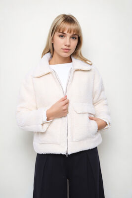 Kapak Cepli Teddy Ceket - Thumbnail (2)