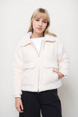 Kapak Cepli Teddy Ceket - Thumbnail (4)