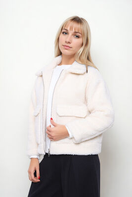 Kapak Cepli Teddy Ceket - Thumbnail (5)