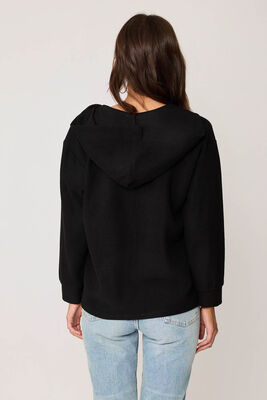 Kapüşonlu V Yaka Örme Sweatshirt - Thumbnail (19)