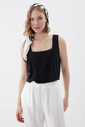 Kare Yaka Sıfır Kol Crop Bluz - 16