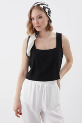 Kare Yaka Sıfır Kol Crop Bluz - 17