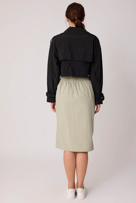 Kargo Cep Paraşüt Kumaş Beli Lastikli Etek - Thumbnail (3)