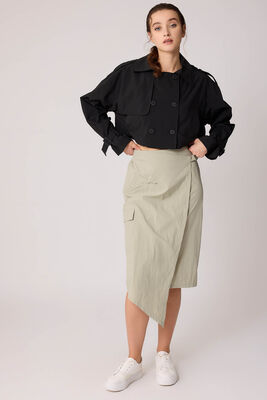 VİTRİN - Kargo Cep Paraşüt Kumaş Beli Lastikli Etek