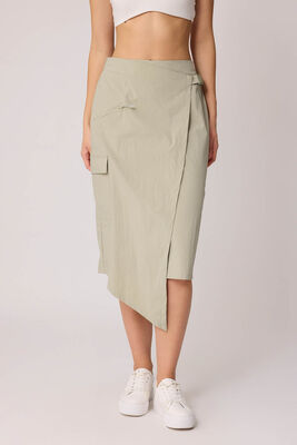 Kargo Cep Paraşüt Kumaş Beli Lastikli Etek - Thumbnail (4)