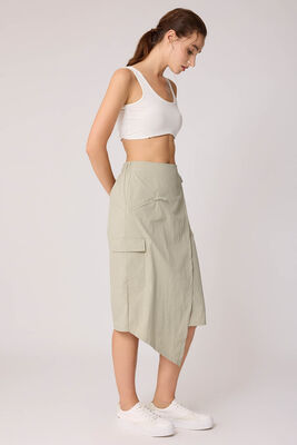 Kargo Cep Paraşüt Kumaş Beli Lastikli Etek - Thumbnail (5)