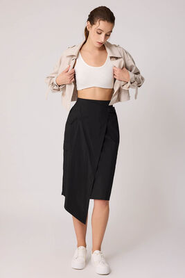 Kargo Cep Paraşüt Kumaş Beli Lastikli Etek - Thumbnail (9)