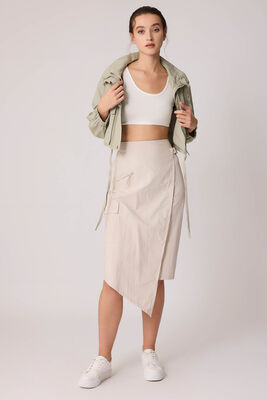 Kargo Cep Paraşüt Kumaş Beli Lastikli Etek - Thumbnail (12)