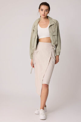 Kargo Cep Paraşüt Kumaş Beli Lastikli Etek - Thumbnail (13)
