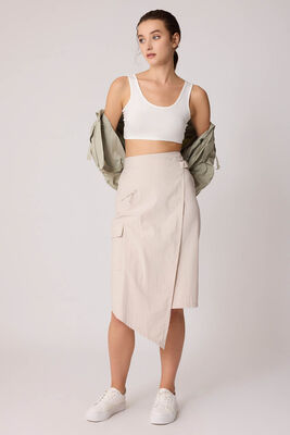 Kargo Cep Paraşüt Kumaş Beli Lastikli Etek - Thumbnail (14)