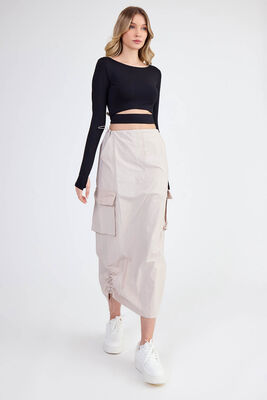 Kargo Cep Paraşüt Kumaş Lastikli Etek - Thumbnail (18)