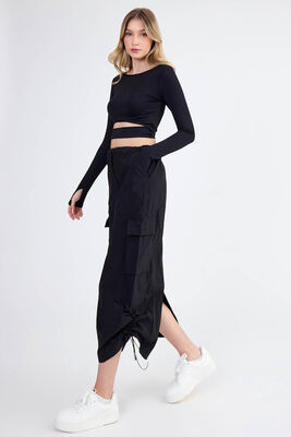 Kargo Cep Paraşüt Kumaş Lastikli Etek - Thumbnail (3)