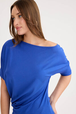 Kayık Yaka Kısa Kol Modal Bluz - 17