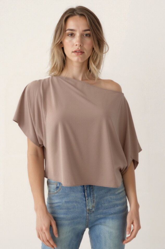 Kayık Yaka Modal Salaş Bluz - 3