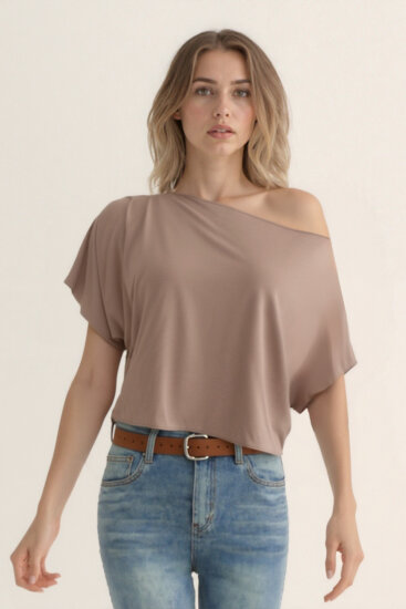 Kayık Yaka Modal Salaş Bluz - 4