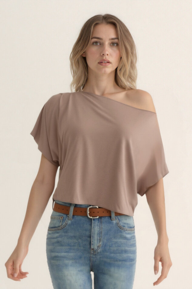 Kayık Yaka Modal Salaş Bluz - 4