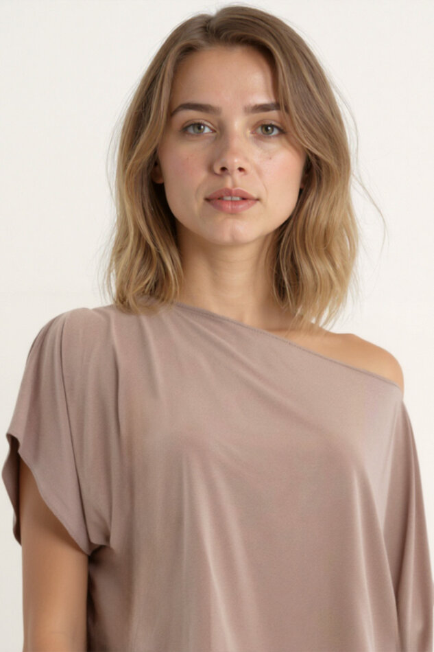 Kayık Yaka Modal Salaş Bluz - 5