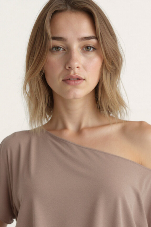 Kayık Yaka Modal Salaş Bluz - 6