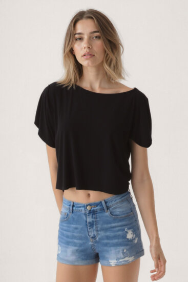 Kayık Yaka Modal Salaş Bluz - 15