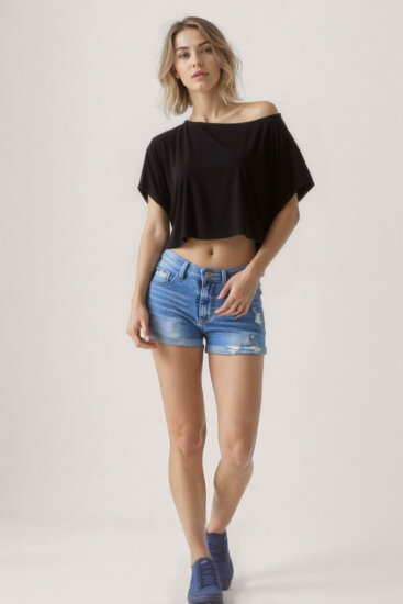 Kayık Yaka Modal Salaş Bluz - 14