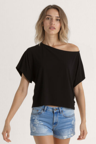 Kayık Yaka Modal Salaş Bluz - 16