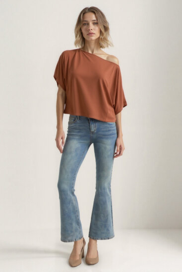 Kayık Yaka Modal Salaş Bluz - 20