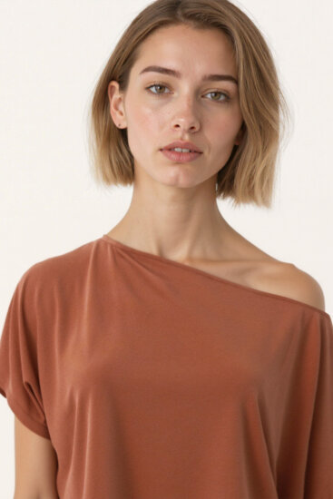 Kayık Yaka Modal Salaş Bluz - 24