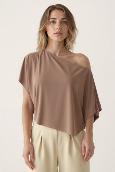 Kayık Yaka Modal Salaş Bluz - 25