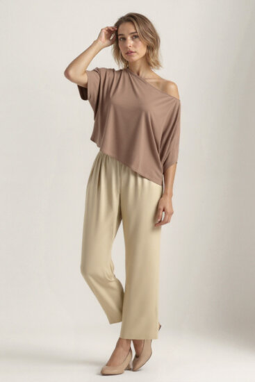 Kayık Yaka Modal Salaş Bluz - 26