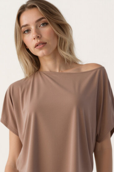 Kayık Yaka Modal Salaş Bluz - 29