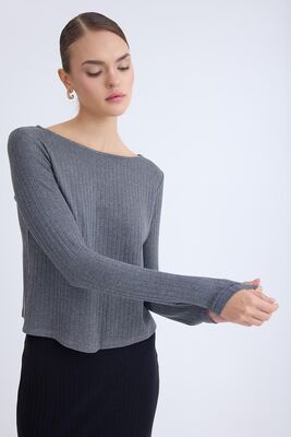 VİTRİN - Kayık Yaka Uzun Kol Bluz (1)