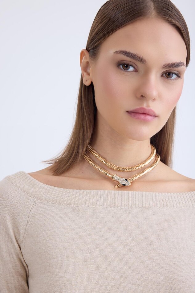 Kayık Yaka Uzun Kol Triko Bluz - 13