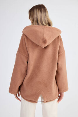 Şapkalı Arkası Uzun Ceket - Thumbnail (4)