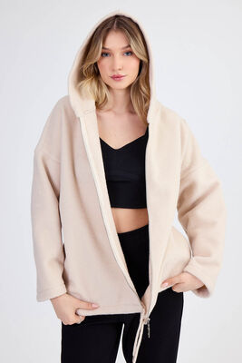 Şapkalı Arkası Uzun Ceket - Thumbnail (8)