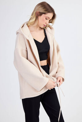 Şapkalı Arkası Uzun Ceket - Thumbnail (9)