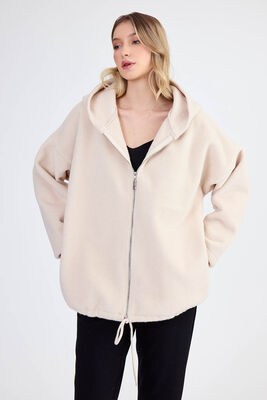 Şapkalı Arkası Uzun Ceket - Thumbnail (6)