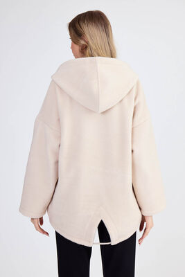 Şapkalı Arkası Uzun Ceket - Thumbnail (10)