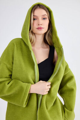 Şapkalı Arkası Uzun Ceket - Thumbnail (17)