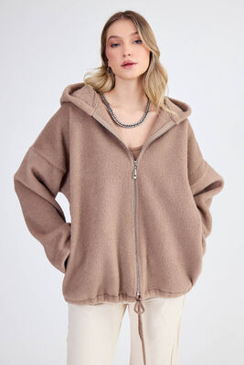 Şapkalı Arkası Uzun Ceket - Thumbnail (20)