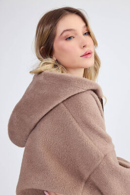 Şapkalı Arkası Uzun Ceket - Thumbnail (23)