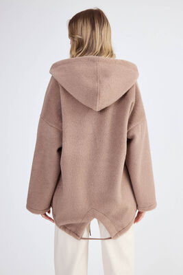 Şapkalı Arkası Uzun Ceket - Thumbnail (24)