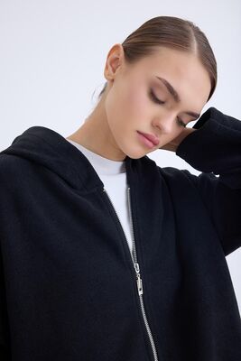 Şapkalı Arkası Uzun Ceket - Thumbnail (27)