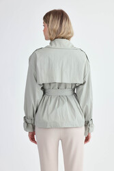 Kemerli Kısa Trençkot - 5