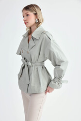 Kemerli Kısa Trençkot - 3