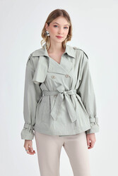 Kemerli Kısa Trençkot - 1